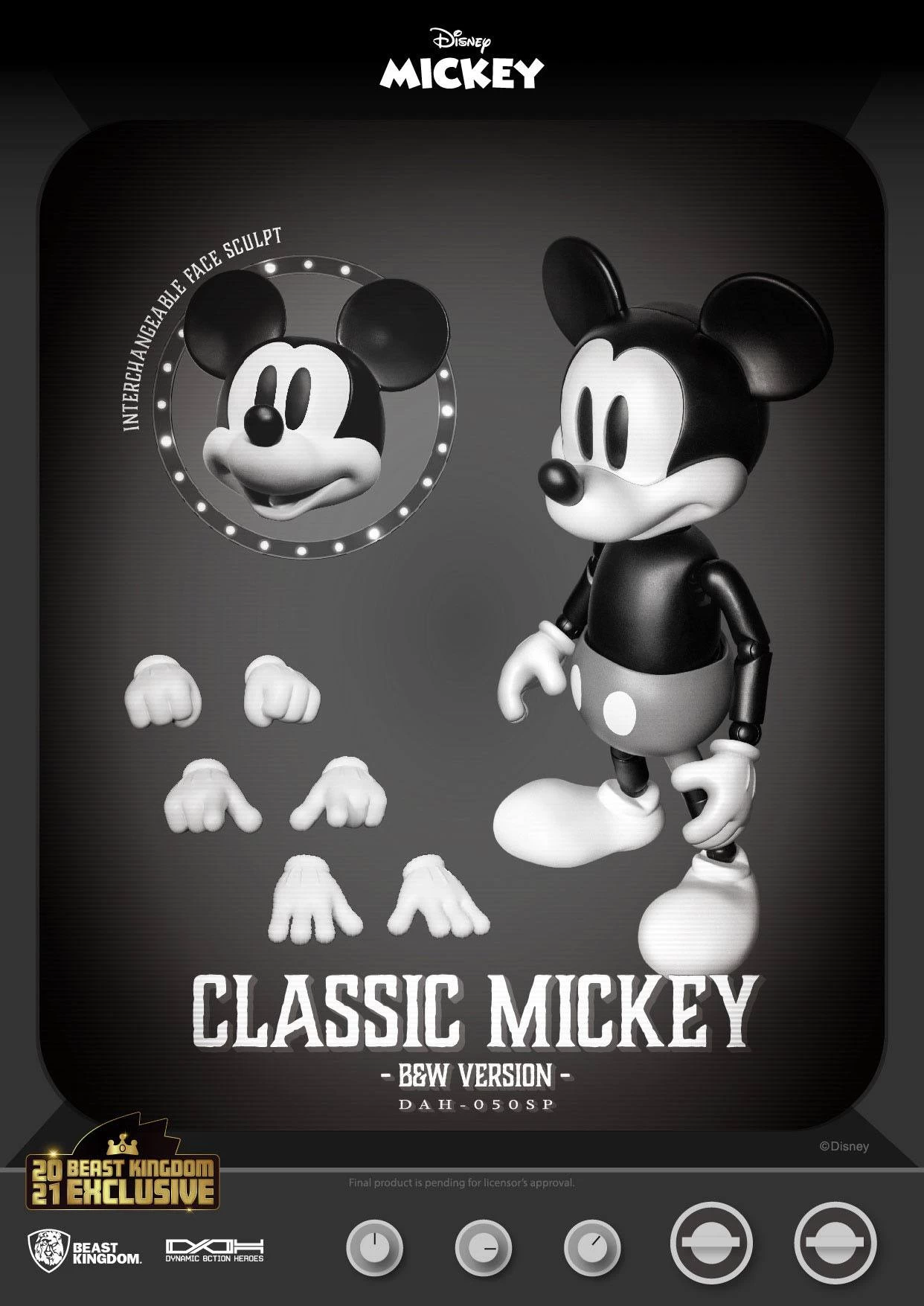 Disney Classic Dynamic Action Heroes 1-9 Mickey Classic Version B&W Version 21 C 2 Disney Classic Dynamic Action Heroes 1-9 Mickey Classic Version B&W Version 21 C - Image 2