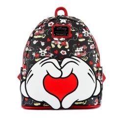 Loungefly Disney Mickey And Minnie Heart Hands Backpack