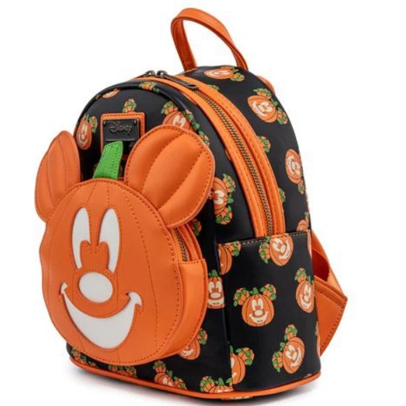 Loungefly Disney Mickey-O-Lantern Pumpkin Mini Backpack 5 Loungefly Disney Mickey-O-Lantern Pumpkin Mini Backpack - Image 5