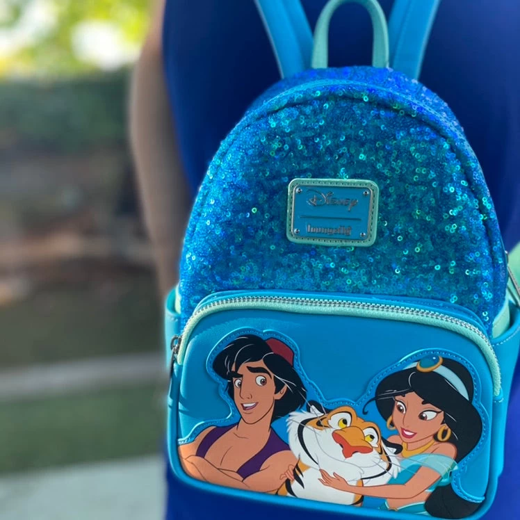 Loungefly Disney Two Toned Jasmine Sequin Mini Backpack 2 Loungefly Disney Two Toned Jasmine Sequin Mini Backpack - Image 2