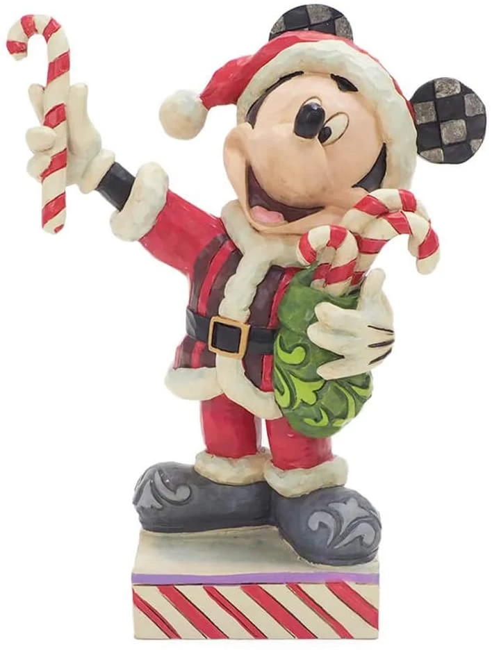Enesco: Disney Traditions: Mickey Mouse With Candy Cane 1 Enesco: Disney Traditions: Mickey Mouse With Candy Cane
