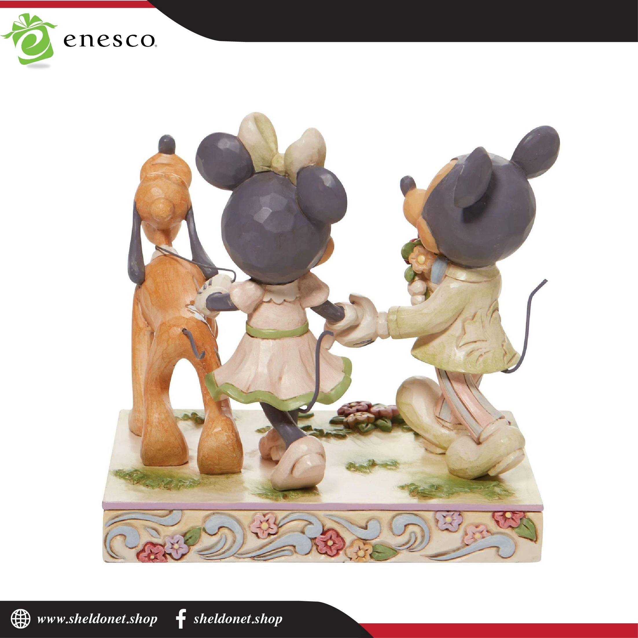 Enesco: Disney Traditions - White Woodland Mickey & Minnie Spring 2 Enesco: Disney Traditions - White Woodland Mickey & Minnie Spring - Image 2
