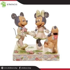 Enesco: Disney Traditions - White Woodland Mickey & Minnie Spring