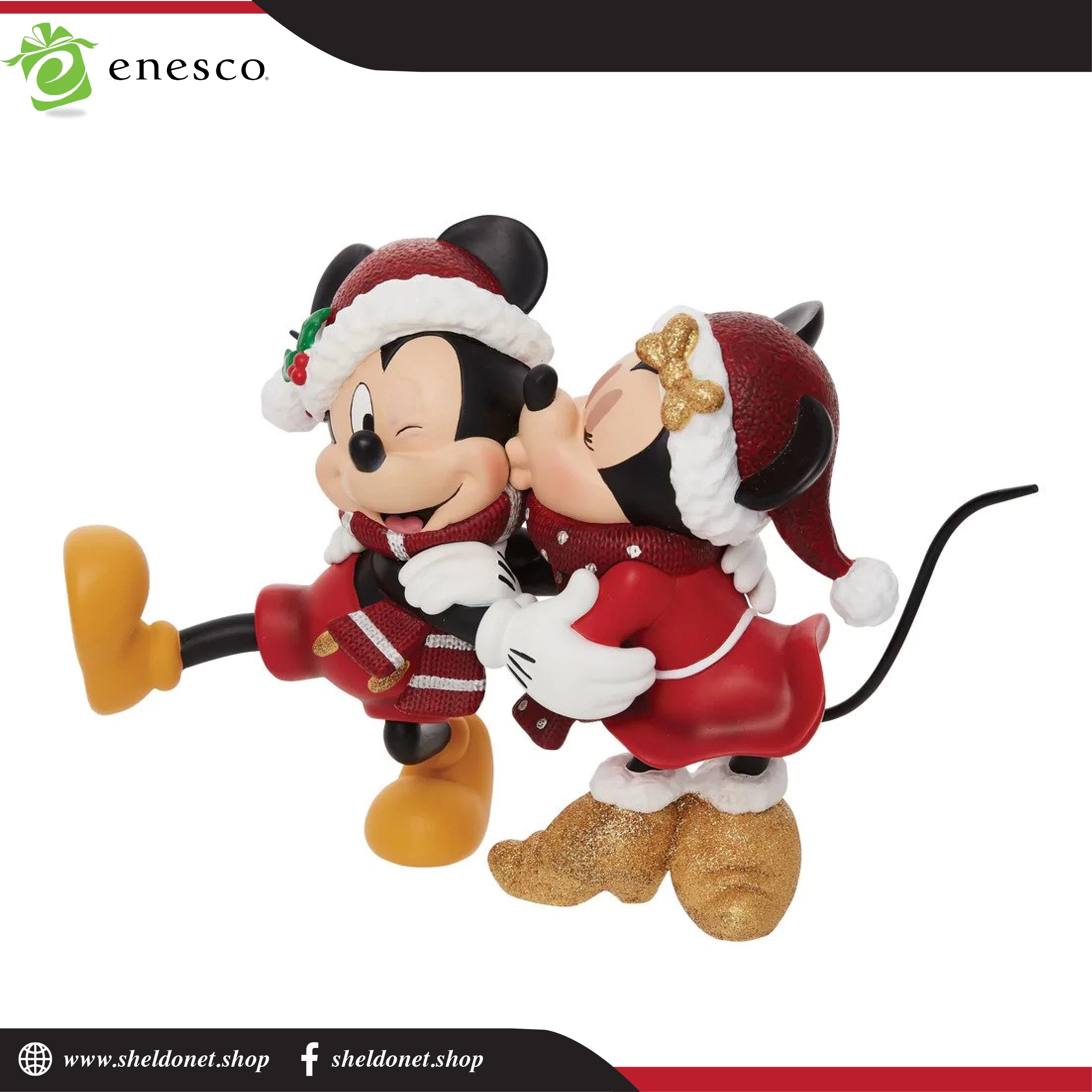 Enesco: Disney Showcase - Holiday Mickey & Minnie 3 Enesco: Disney Showcase - Holiday Mickey & Minnie - Image 3