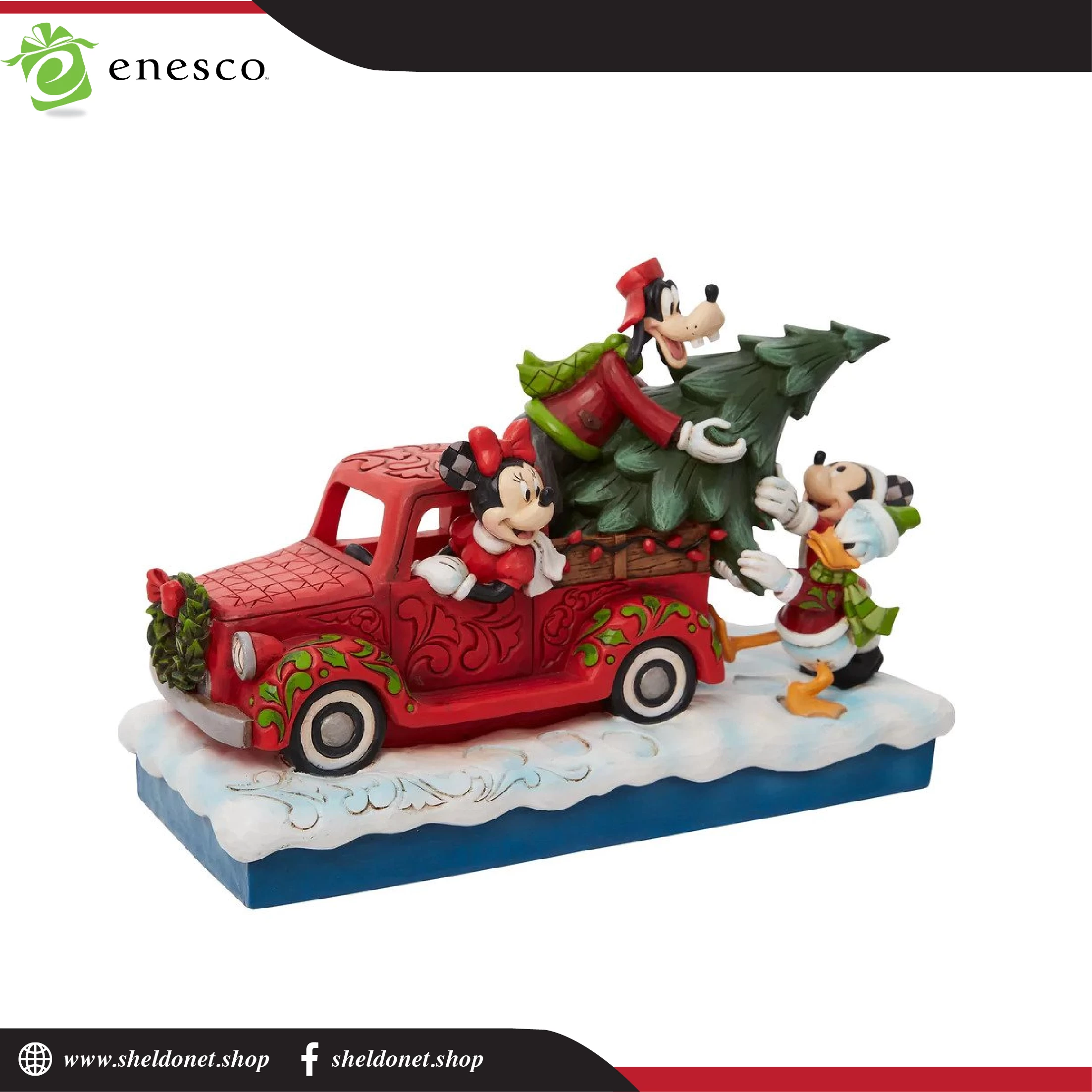 Enesco: Disney Traditions -Fab 4 With Red Truck & Tree 4 Enesco: Disney Traditions -Fab 4 With Red Truck & Tree - Image 4
