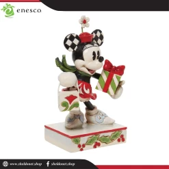 Enesco: Disney Traditions -Black, White, Red And Green Minnie With Bag And Gift -Disney Toys 6010870 4
