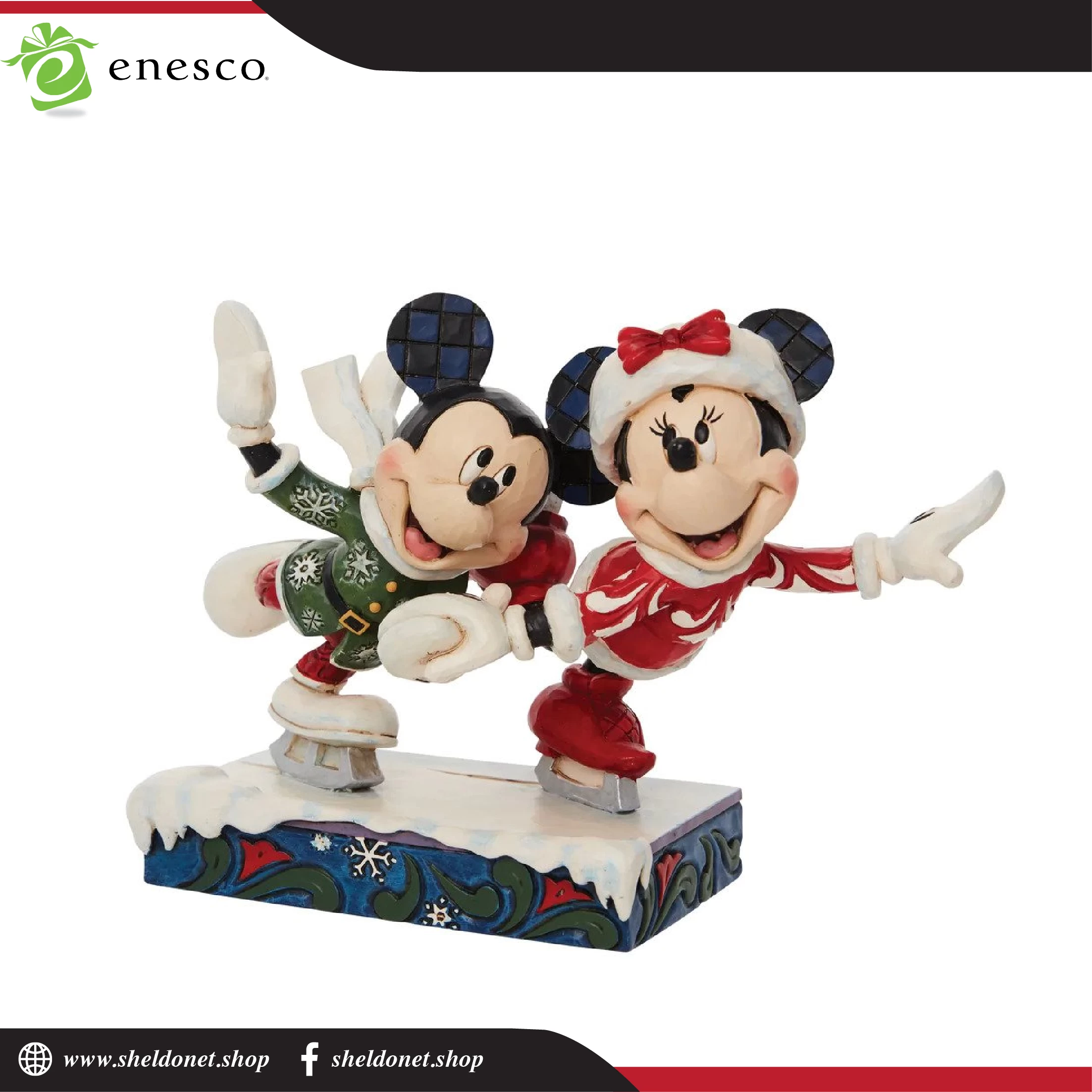Enesco: Disney Traditions -Minnie And Mickey Ice Skating 2 Enesco: Disney Traditions -Minnie And Mickey Ice Skating - Image 2