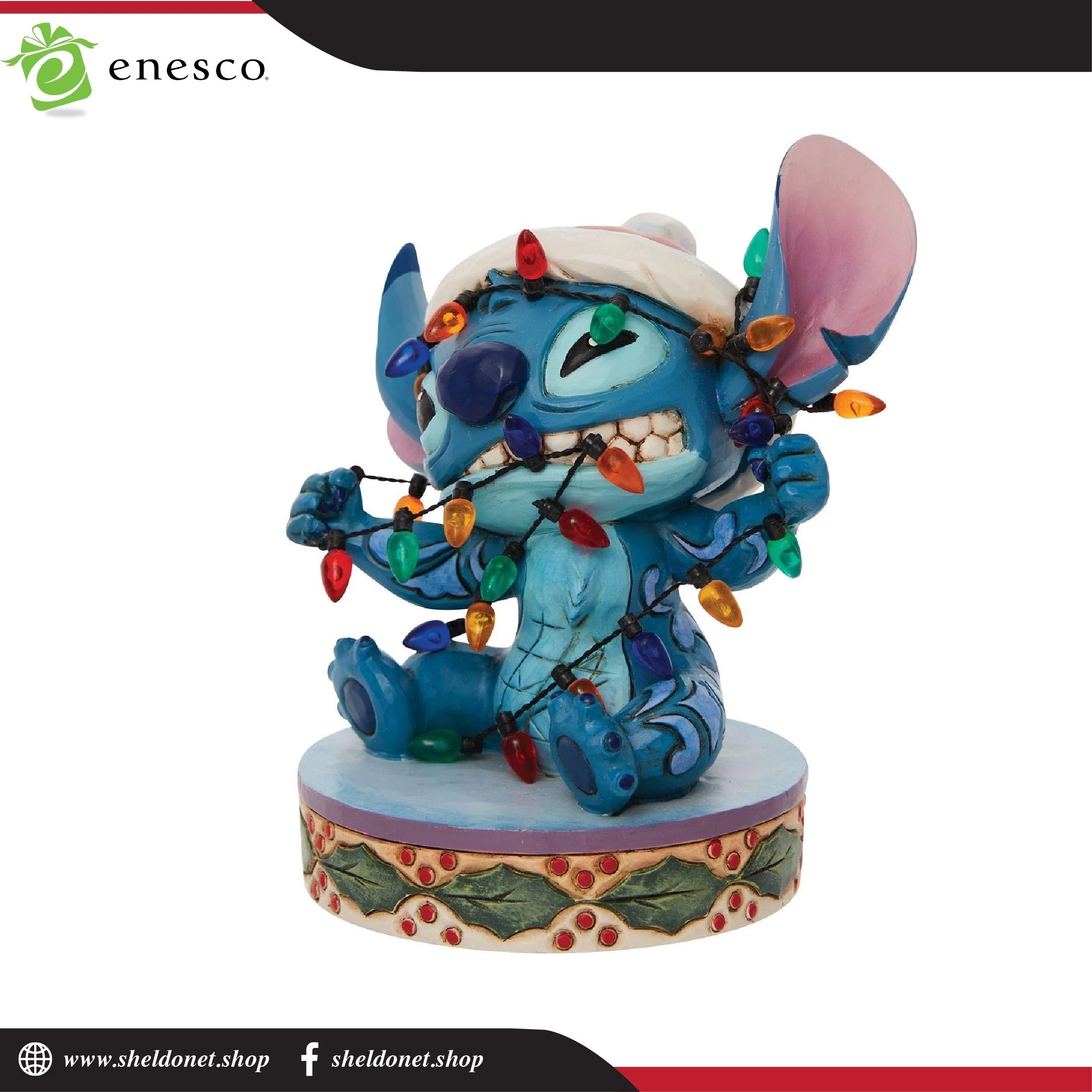 Enesco: Disney Traditions - Stitch Wrapped In Christmas Lights 3 Enesco: Disney Traditions - Stitch Wrapped In Christmas Lights - Image 3