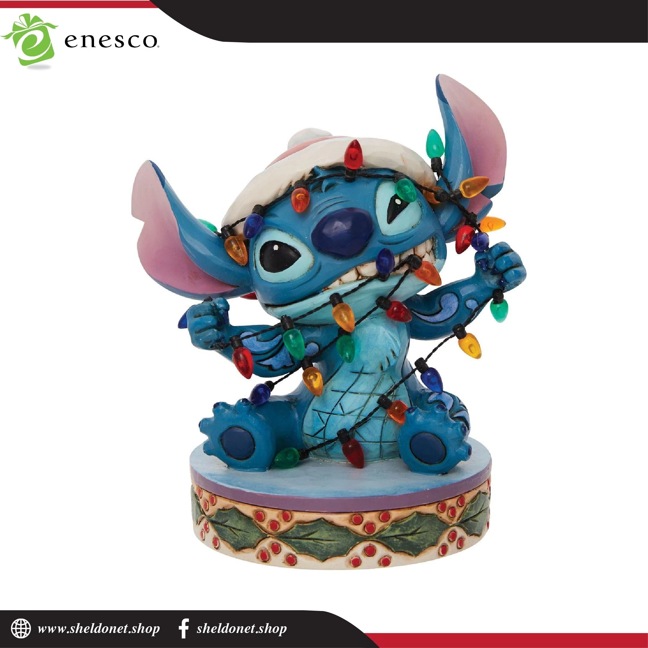 Enesco: Disney Traditions - Stitch Wrapped In Christmas Lights 1 Enesco: Disney Traditions - Stitch Wrapped In Christmas Lights