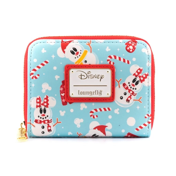 Loungefly Disney Minnie Mickey Snowman Aop Ziparound Wallet 1 Loungefly Disney Minnie Mickey Snowman Aop Ziparound Wallet