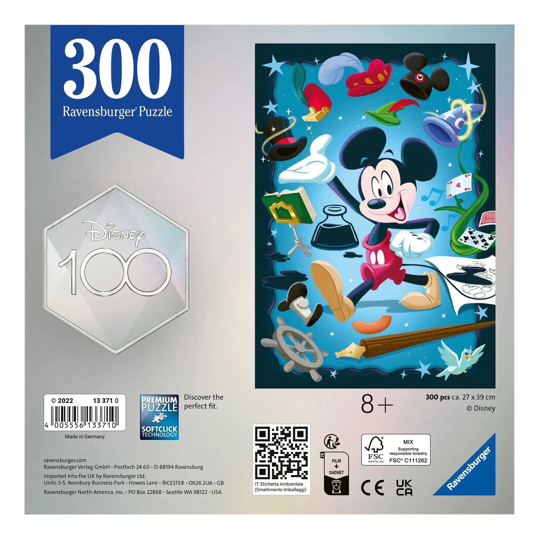Ravensburger Disney 100th Anniversary Mickey Mouse 300 Piece Jigsaw Puzzle 4 Ravensburger Disney 100th Anniversary Mickey Mouse 300 Piece Jigsaw Puzzle - Image 4