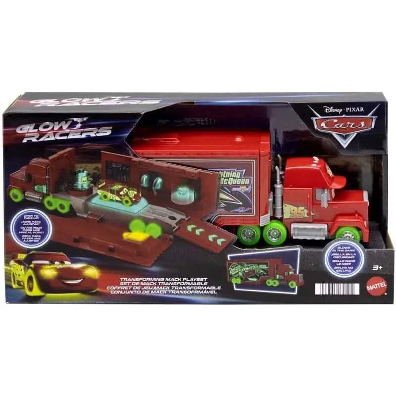 Disney Pixar Cars Glow Racers Transforming Mack Playset 1 Disney Pixar Cars Glow Racers Transforming Mack Playset