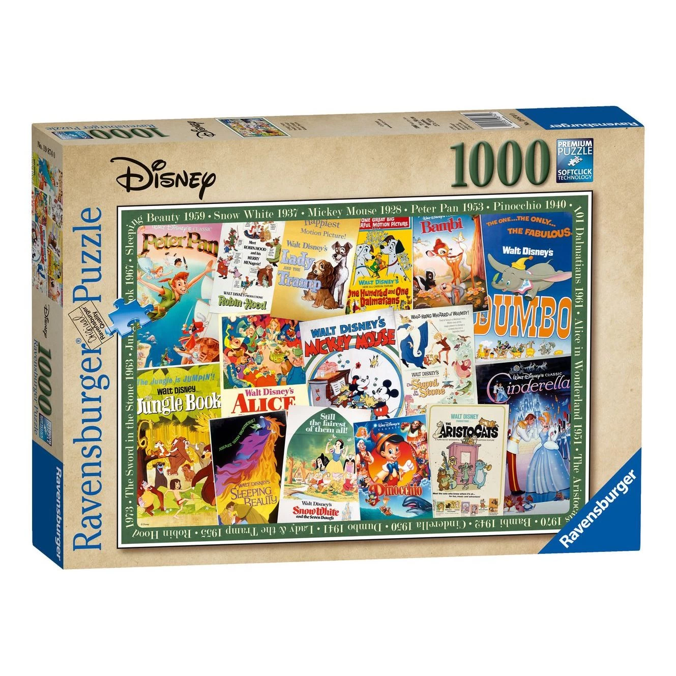 Ravensburger Disney Vintage Movie Posters 1000 Piece Jigsaw Puzzle 1 Ravensburger Disney Vintage Movie Posters 1000 Piece Jigsaw Puzzle
