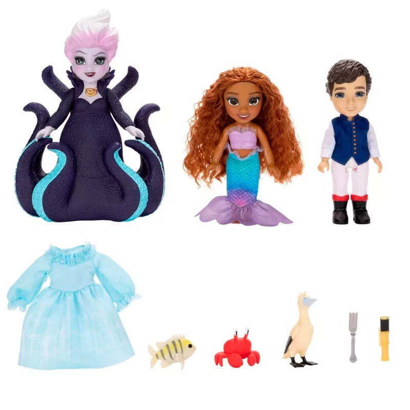 JAKKS PACIFIC Disney The Little Mermaid Ariel, Ursula & Eric 6" Petite Doll Gift Set 2 JAKKS PACIFIC Disney The Little Mermaid Ariel, Ursula & Eric 6" Petite Doll Gift Set - Image 2