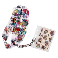 Loungefly Disney Princess Tattoo Lanyard W/ 4 Pins