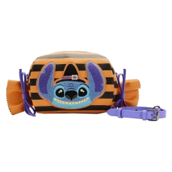Loungefly Disney Lilo & Stitch Striped Halloween Candy Wrapper Crossbody Bag