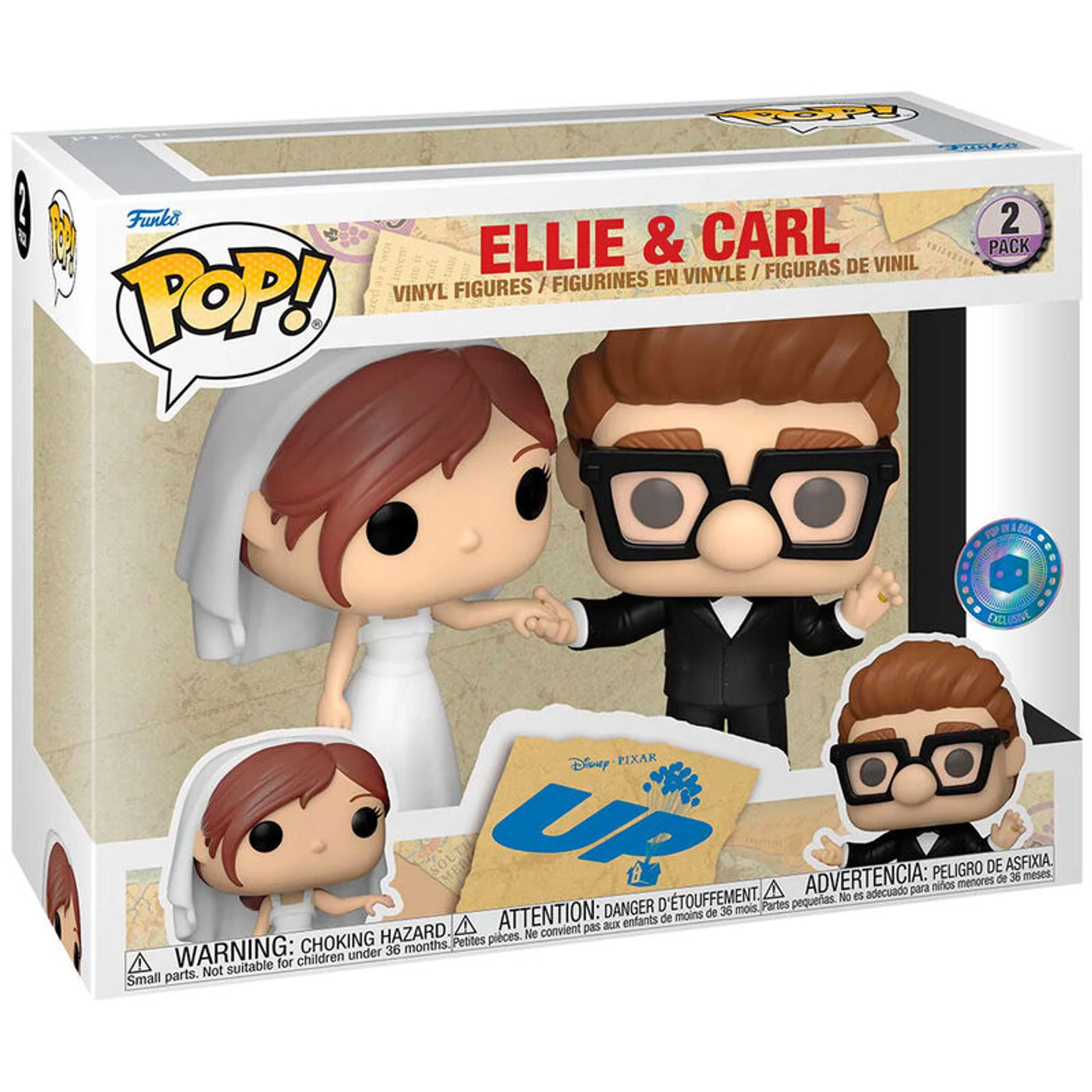 FUNKO Pop Pack 2 Figures Pop Disney Up Ellie & Carl Exclusive