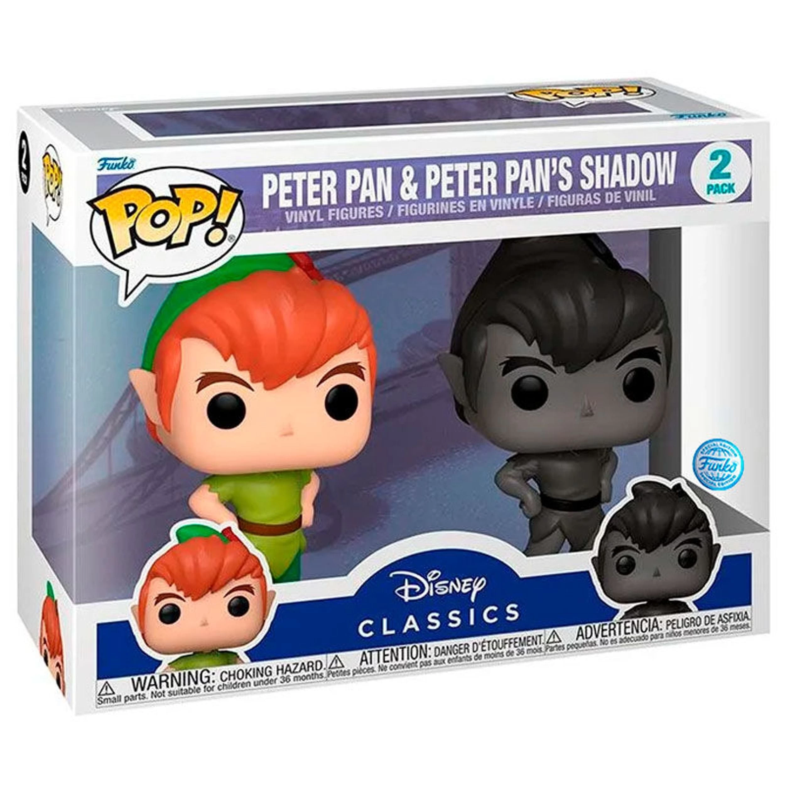 FUNKO POP Pack 2 Figures Disney Peter Pan - Peter Pan & Peter Pans Shadow Exclusive 1 FUNKO POP Pack 2 Figures Disney Peter Pan - Peter Pan & Peter Pans Shadow Exclusive