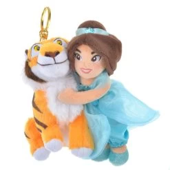 Plush Keychain Jasmine And Rajah Happy Hug Disney