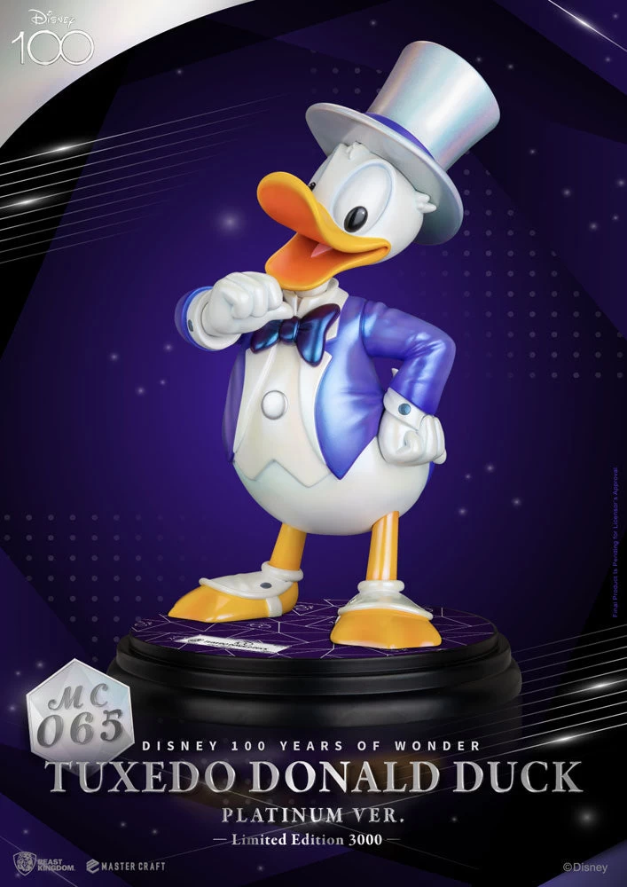 Beast Kingdom Disney 100 Years Of Wonder Master Craft Tuxedo Donald Duck (Platinum Ver.) 1/4 Scale Limited Edition Master Craft Statue